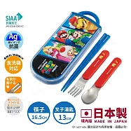 【百科良品】日本製 超級瑪利歐 環保筷子+湯匙+叉子三件餐具組 抗菌加工Ag+(日本境內版) 電影版-超級瑪利歐