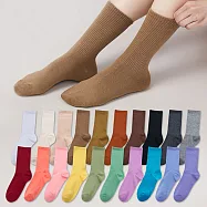 【ONEDER旺達】素色中長筒襪 韓系中長統襪 台灣製女襪棉襪- 暗夜黑 BA-A5-1