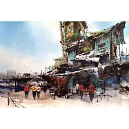 【玲廊滿藝】(阿力)余思瑩-正濱漁港-和平橋旁鐵皮屋39x54cm