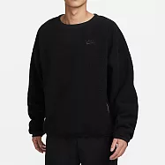NIKE AS M NK CLUB+ SHERPA WNTR CREW 男長袖上衣-黑-FB8379010 2XL 黑色