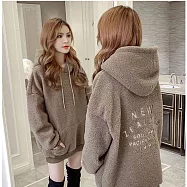 BJ COLLECTION 日系羊羔毛口袋帽T/上衣BJ30070 F 咖啡色