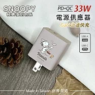 【正版授權】SNOOPY史努比 GaN氮化鎵 PD 33W充電器 經典復刻色系 鳳梨酥系列 大廚(奶茶)