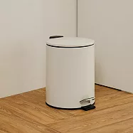 【H&R安室家】簡約風磨砂腳踏式垃圾桶5L-白PBL95