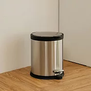 【H&R安室家】5L不銹鋼靜音腳踏掀蓋式垃圾桶 PBL96