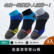 【WOAWOA】3入組 能量激發登山襪-低筒(健走襪 除臭襪 襪子 男襪 女襪 運動襪) 男L(25-28公分)3色各1雙