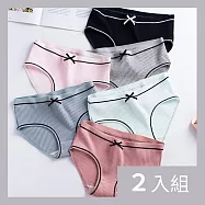 CS22 加大碼極舒棉蝴蝶結中腰內褲(5件/入)-2入 A款(藕/黑/灰/白/綠)
