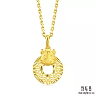 【點睛品】十二生肖 平安扣-馬 黃金吊墜_計價黃金