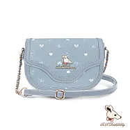 B.S.D.S冰山袋鼠 - 布朗小姐 - 甜美金鍊斜背馬鞍包【6155-LB】 霧藍色