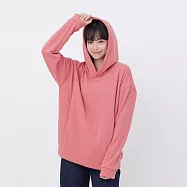好我_Carrie暖窩短毛口袋連帽T 玫粉