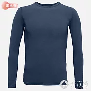 3M-佳立適-升溫蓄熱保暖衣-石墨烯系列-蜜桃著素面-男圓領- S 藍色