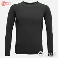 3M-佳立適-升溫蓄熱保暖衣-石墨烯系列-蜜桃著素面-男圓領- S 黑色