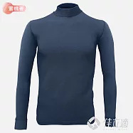 3M-佳立適-升溫蓄熱保暖衣-石墨烯系列-蜜桃著素面-男高領- M 藍色