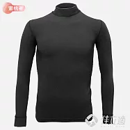 3M-佳立適-升溫蓄熱保暖衣-石墨烯系列-蜜桃著素面-男高領- S 黑色