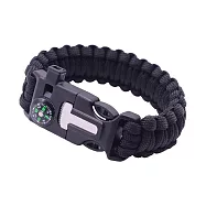 小樹屋-多合一戶外登山求生手環繩(2入) 黑色