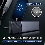 M.2 NVME SSD 固態硬碟外接盒 (USB3.2 Type C to C ) 精裝版 手機 平板 電腦皆可使用
