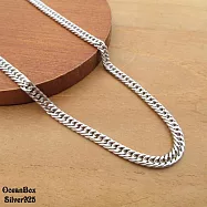 4mm寬55cm。義大利馬鞭鍊925純銀項鍊.單鍊.外鍍專櫃級正白K.附贈禮盒 22吋55cm