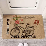 【巴芙洛】亞麻橡膠吸水防滑地墊50*80cm(防滑墊/門口墊/踏墊/地墊/地毯/浴室墊) 亞麻懷舊單車