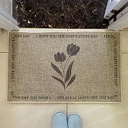 【巴芙洛】亞麻橡膠吸水防滑地墊50*80cm(防滑墊/門口墊/踏墊/地墊/地毯/浴室墊) 亞麻簡秋