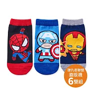 【ONEDER旺達棉品】復仇者聯盟幼童直版襪6雙組 漫威蜘蛛人 鋼鐵人 美國隊長兒童止滑襪 台灣製童襪- ML-A204-6