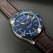 MASERATI瑪莎拉蒂精品錶,編號：R8851100004,44mm圓形寶藍精鋼錶殼寶藍蜂巢幾何錶盤真皮皮革咖啡色錶帶