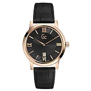 Gc紳士風尚日期都會腕錶-玫瑰金-SWISS MADE