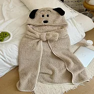 丹丹有品 卡通造型保暖披肩毯 卡其大耳狗