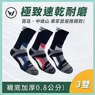 【WOAWOA】混搭3入組 銀纖維運動羊毛登山襪【加贈百岳中筒1雙】 XL(28-30公分)混搭3雙+百岳中筒