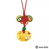 JoveGold漾金飾 喬治金鎖Peppa Pig黃金墜子 送中國結紅繩