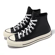 Converse 休閒鞋 Chuck 70 HI 男鞋 女鞋 黑 米白 皮革 防水 復古 1970 情侶鞋 A07200C 24cm BLACK