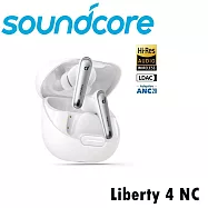 Soundcore Liberty 4 NC極致降噪 Hi-Res 真無線藍芽耳機 2色 公司貨保固2年 皎月白