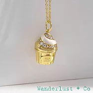 Wanderlust+Co 澳洲品牌 鑲鑽金色聖代項鍊 甜蜜人生 Sundae Cup