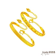 J&rsquo;code真愛密碼金飾 龍麟+鳳羽硬金成對手環