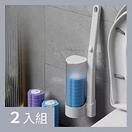 CS22 一次性替換頭+壁掛式馬桶刷組合(18個替換頭/入)-2入 海洋組合(替換*36)