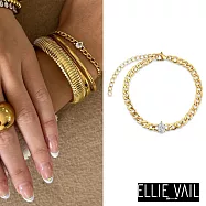 ELLIE VAIL 邁阿密防水珠寶 梨形切割水滴鑽 小寬版金色簡約手鍊 Skylar Pear