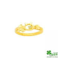 幸運草金飾 波比龍黃金/水晶女戒指
