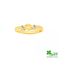 幸運草金飾 金聚黃金/水晶戒指