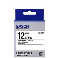 EPSON 原廠標籤帶 一般系列 LK-4WBN 12mm 白底黑字