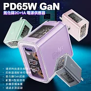 ACEFAST 探索系列 A47 PD65W氮化鎵 2C+1A 電源供應器 充電器 雲母灰