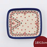 波蘭陶 六月新娘系列 方形淺盤 18x15cm 波蘭手工製