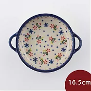 波蘭陶 初春遊樂園系列 雙耳圓形深盤 波蘭手工製