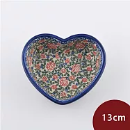 波蘭陶 綠野玫瑰系列 愛心深盤 波蘭手工製