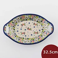 波蘭陶 碧意冬日系列 雙耳橢圓形深盤 32.5cm 波蘭手工製