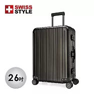 (極緻奢華 全鋁鎂合金~)【SWISS STYLE】26吋 Aviator 飛行家系列- 極緻奢華鋁鎂合金行李箱(三色任選) 鐵灰色