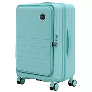 【SWICKY】24吋前開式全對色奢華旗艦旅行箱/行李箱(冰川藍) 24吋 冰川藍