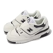 New Balance 休閒鞋 550 中童 米白 黑 小朋友 皮革 魔鬼氈 低筒 運動鞋 NB PHB550BH-M 17.5cm WHITE/GREY