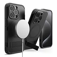 Rearth Apple iPhone 15 Pro (Ringke Alles) 磁吸立架保護殼 黑