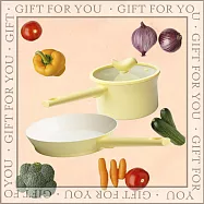 【德國Buderus】快樂鳥美型陶瓷厚底不沾鍋三件組-IH爐可用鍋 暖心黃