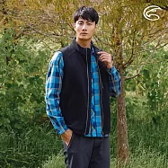 ADISI 男雙層超細纖維抗風保暖外套AJ2321083 (M-2XL) 刷毛 輕抗風 輕量 彈性 透氣 M 黑色