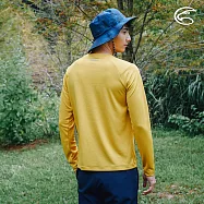 ADISI 男圓領抗靜電紗透氣快乾圖騰長袖上衣AL2321041 (S-2XL) 保暖 吸濕 速乾 輕量 柔軟 L 鉻黃