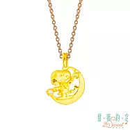 甜蜜約定2SWEET 月光奏鳴曲史奴比Snoopy黃金墜子 送玫瑰鋼項鍊